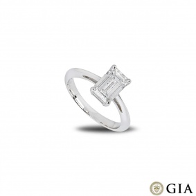 Platinum Emerald Cut Diamond Ring 2.00ct G/VS2